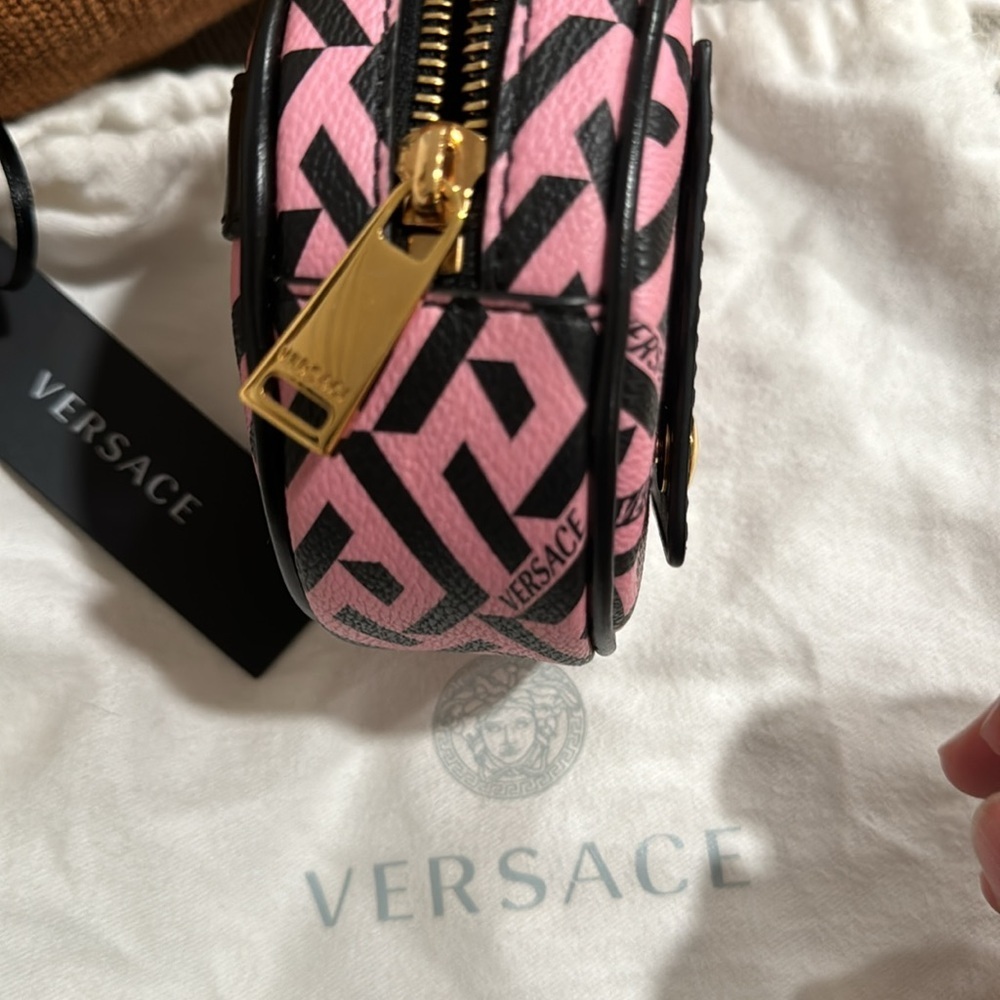 Versace Blue and White Round Mini Bag - Picture 3 of 7